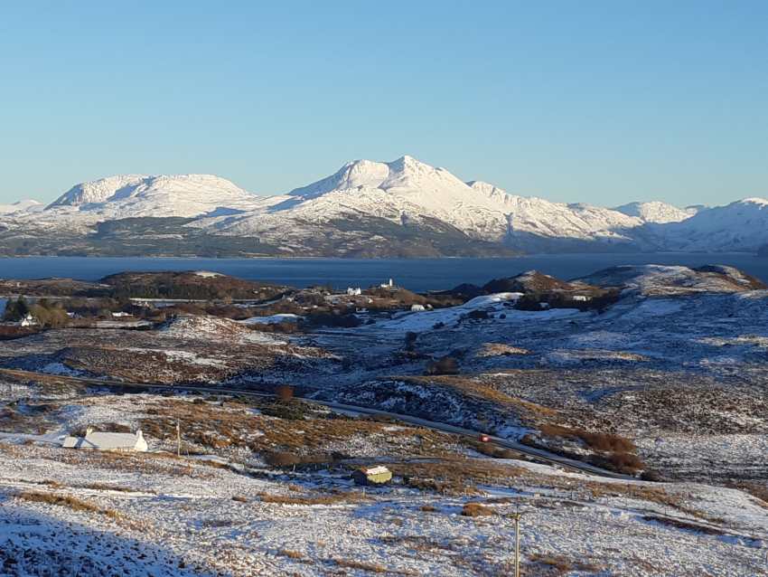 View South Skye Motorhome Park in winter