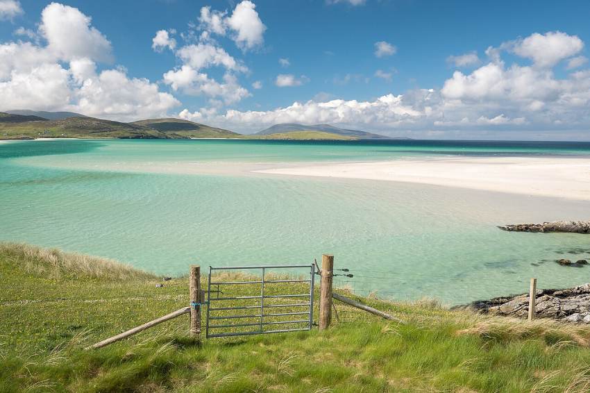Campingpladser på Harris i Skotland