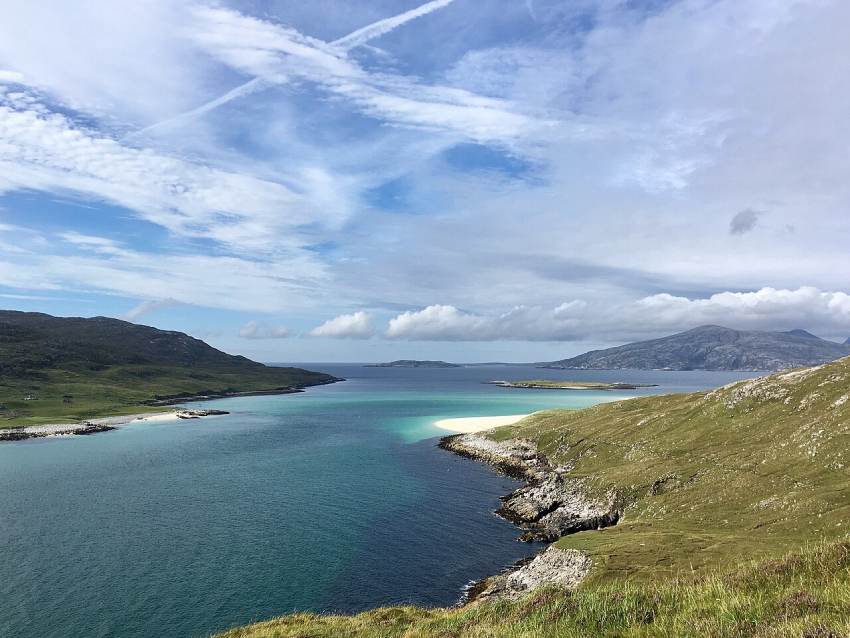 Strand på Isle of Harris i Skotland